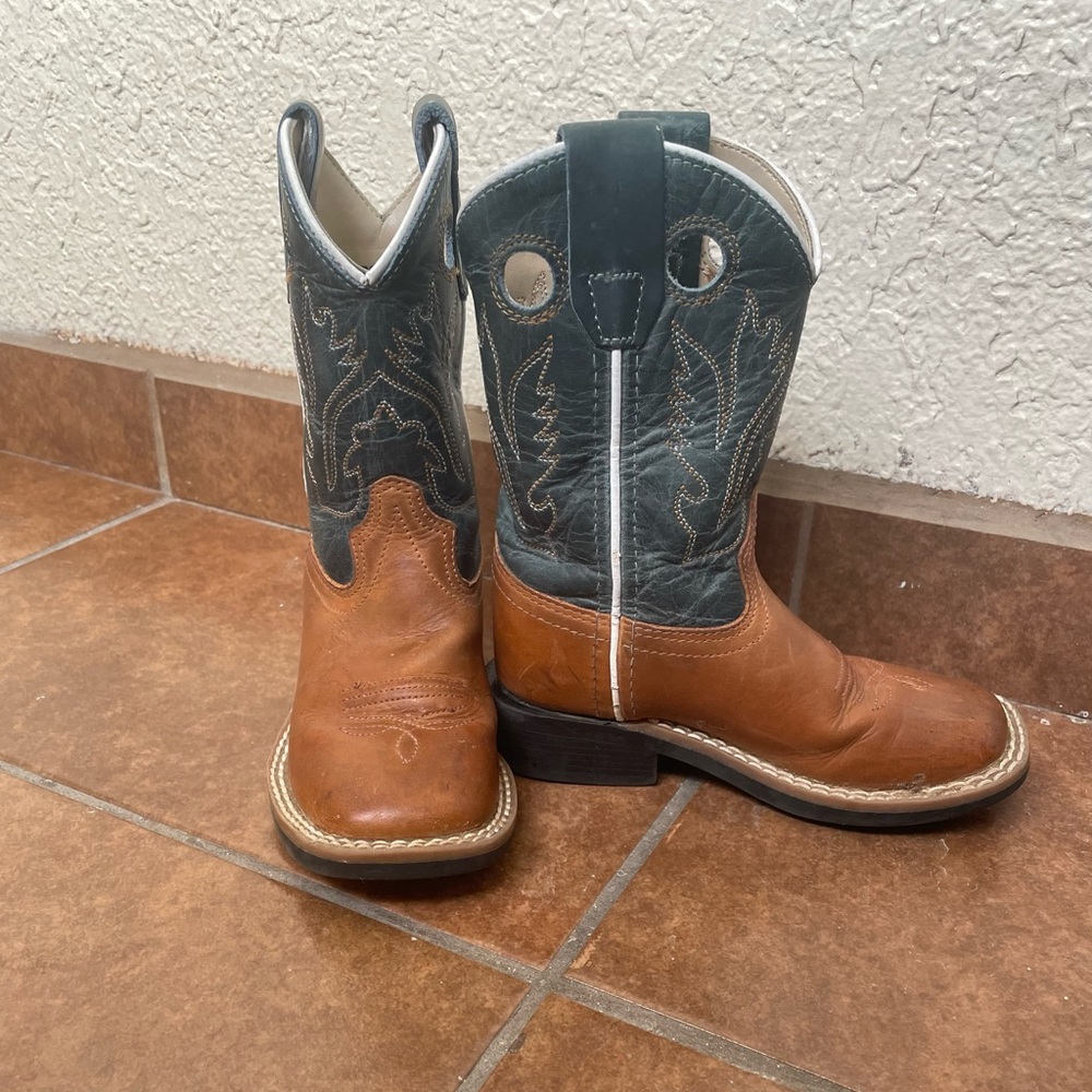 Kids Brown and Navy Cowboy Boots